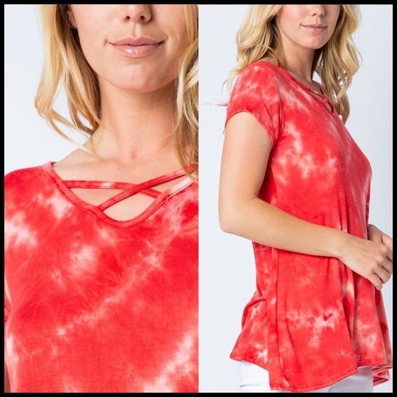 Coral TIE-DYE Tee - Picture 2 of 7
